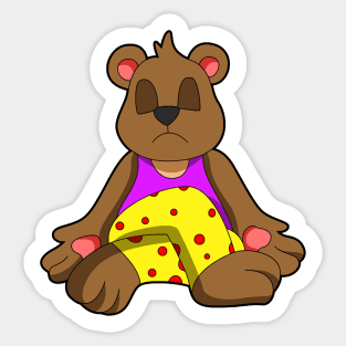 Bear at Yoga with Legs crossed Sticker